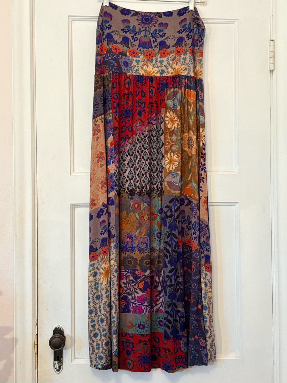 NATURAL LIFE Patchwork Floral Maxi Skirt XL Excellent Condition Boho